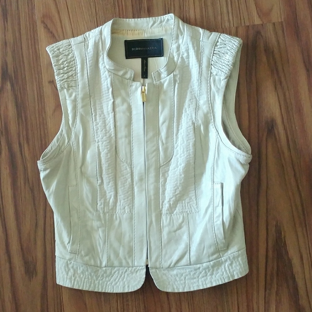BCBG Max Azria leather vest.